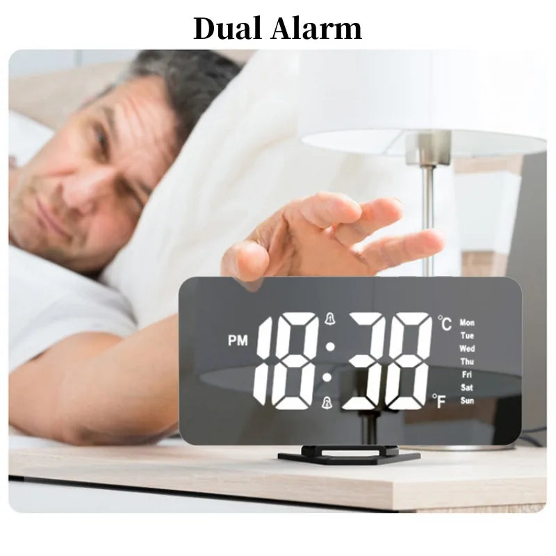 Ellinor Mirror Digital Alarm Clock