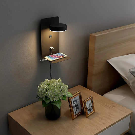 Ellinor LED Wall Lamp With Switch And USB