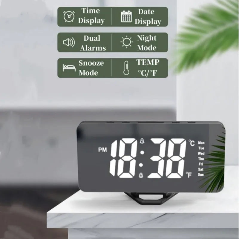 Ellinor Mirror Digital Alarm Clock
